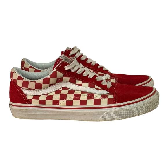 Vans Old Skool Checkerboard Red/White Women's Sneakers Size 9 Sktr - Picture 1 of 8